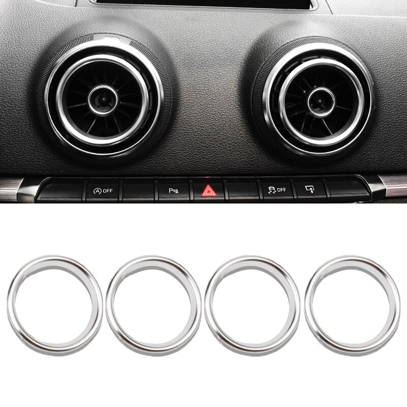 Aluminum Vent Rings Audi A3 S3 RS3 8V - top view - Becquet Voiture
