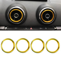 Aluminum Vent Rings Audi A3 S3 RS3 8V - front view 2 - Becquet Voiture
