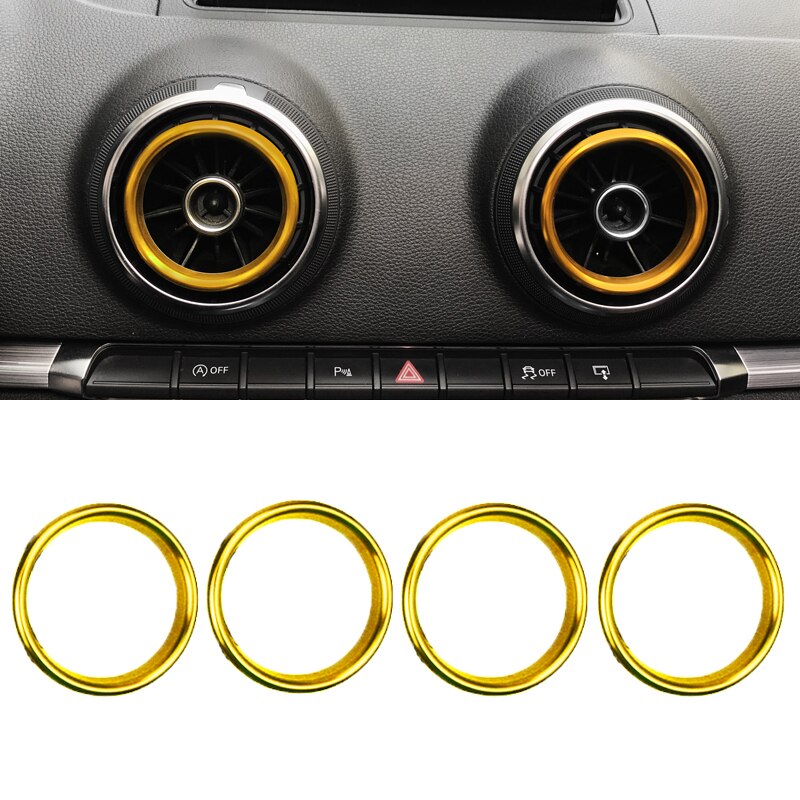 Aluminum Vent Rings Audi A3 S3 RS3 8V - front view 2 - Becquet Voiture