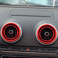 Aluminum Vent Rings Audi A3 S3 RS3 8V - side view - Becquet Voiture