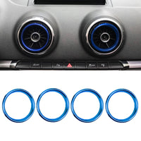 Aluminum Vent Rings Audi A3 S3 RS3 8V - close-up view - Becquet Voiture