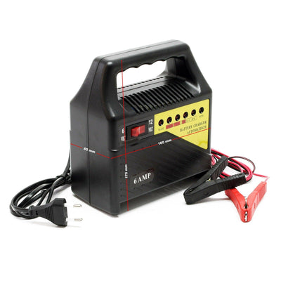 Chargeur Batterie Auto 6V 12V 6A Voiture Moto - vue de profil - Becquet Voiture