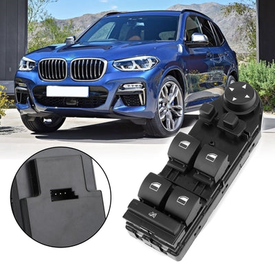 Commutateur Lève-Vitre Conducteur BMW E83 X3 2004-2010 Noir - vue de profil - Becquet Voiture