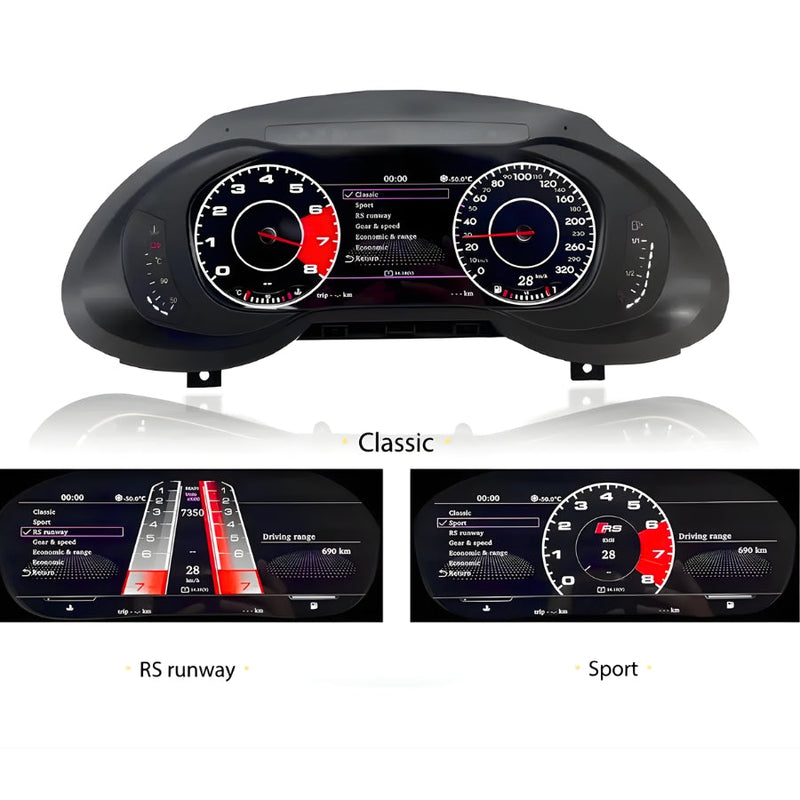Digital Instrument Cluster Virtual Cockpit Audi A1 A3 A4 - in use - Becquet Voiture