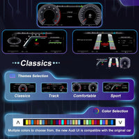 Digital Instrument Cluster Virtual Cockpit Audi A1 A3 A4 - three-quarter view - Becquet Voiture