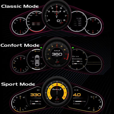 Compteur Digital Virtual Cockpit Porsche 911 991 - vue arrière - Becquet Voiture