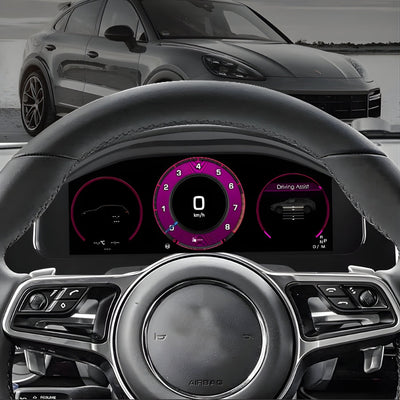 Compteur Digital Virtual Cockpit Porsche Cayenne - vue de profil - Becquet Voiture