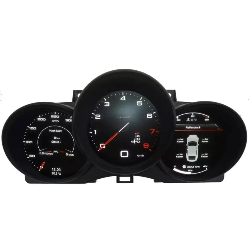 Compteur Digital Virtual Cockpit Porsche Macan - vue de face - Becquet Voiture