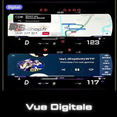 Compteur LCD Virtuel Digital VW Golf Leon - vue de profil 2 - Becquet Voiture