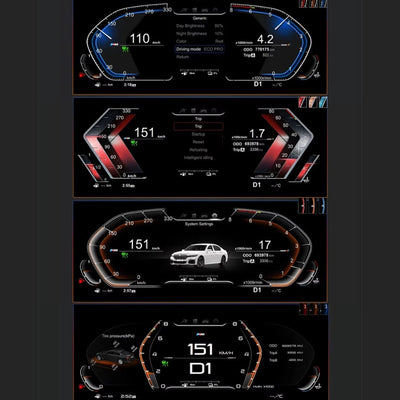 Compteur Virtual Cockpit BMW LCD 1920x720 Plug and Play - vue de face 2 - Becquet Voiture