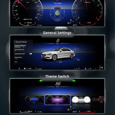 Compteur Virtual Cockpit Mercedes W204 W205 GLC - vue de trois-quarts - Becquet Voiture
