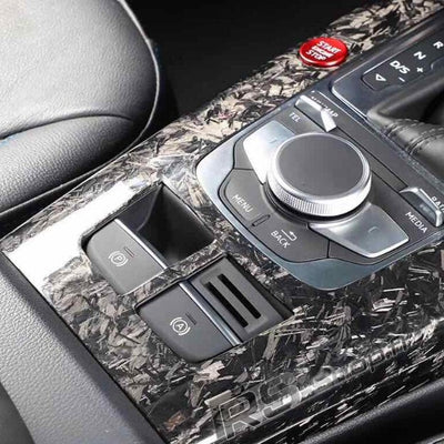 Console Centrale Carbone Audi A3 S3 RS3 8V Sportback - vue de dessus - Becquet Voiture