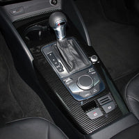 Carbon-Mittelkonsole Audi A3 S3 RS3 8V - Rückansicht - Becquet Voiture