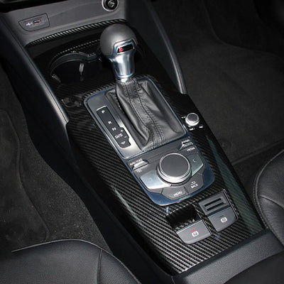 Console Centrale Carbone Audi A3 S3 RS3 8V - vue arrière - Becquet Voiture