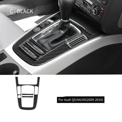 Console Centrale Carbone Audi A4 A5 Q5 B8 - vue rapprochée - Becquet Voiture