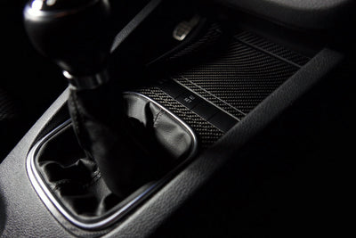 Console Centrale VW Scirocco / EOS en Fibre de Carbone - vue de face - Becquet Voiture
