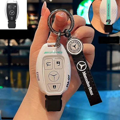 Coque Clé AMG Petronas FIA Silicone Noir Blanc - vue arrière - Becquet Voiture