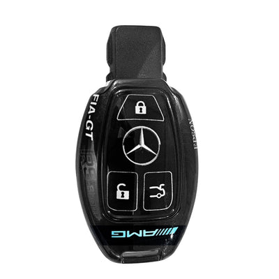 Coque Clé AMG Petronas FIA Silicone Noir Blanc - vue de face - Becquet Voiture