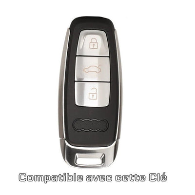 Coque Clé Audi 2018-2023 Protection Style Carbone - détail du montage - Becquet Voiture