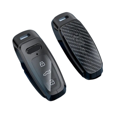 Coque Clé Audi 2018-2023 Protection Style Carbone - vue de profil - Becquet Voiture