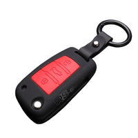 Audi Key Case Carbon Black Red Silicone - fitting detail - Becquet Voiture