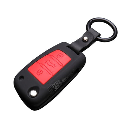 Coque Clé Audi Carbone Silicone Noir Rouge - détail du montage - Becquet Voiture