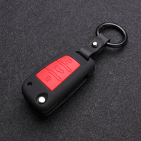 Audi Key Case Carbon Black Red Silicone - studio packshot - Becquet Voiture