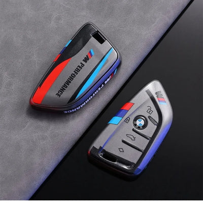 Coque Clé BMW M Performance Protection Gris - vue de trois-quarts - Becquet Voiture
