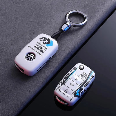 Coque Clé WRC VW Golf Polo Logo R - vue de trois-quarts - Becquet Voiture