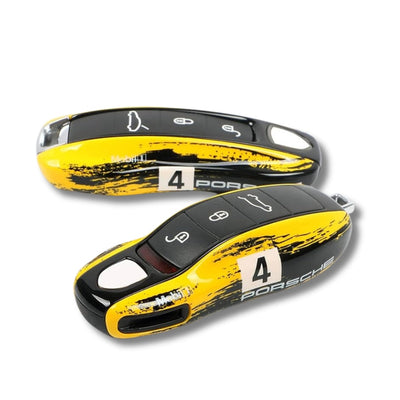 Coque de Clé Porsche Gulf Style Racing 911 Cayenne Macan - vue de profil - Becquet Voiture