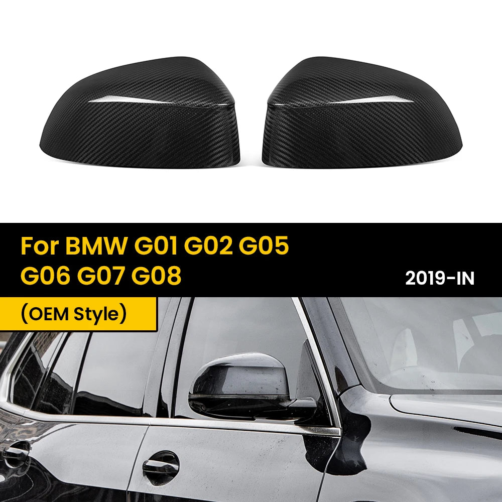 Coque de Rétroviseur Carbone BMW X3 X4 X5 X6 X7 2019+ - vue de face - Becquet Voiture