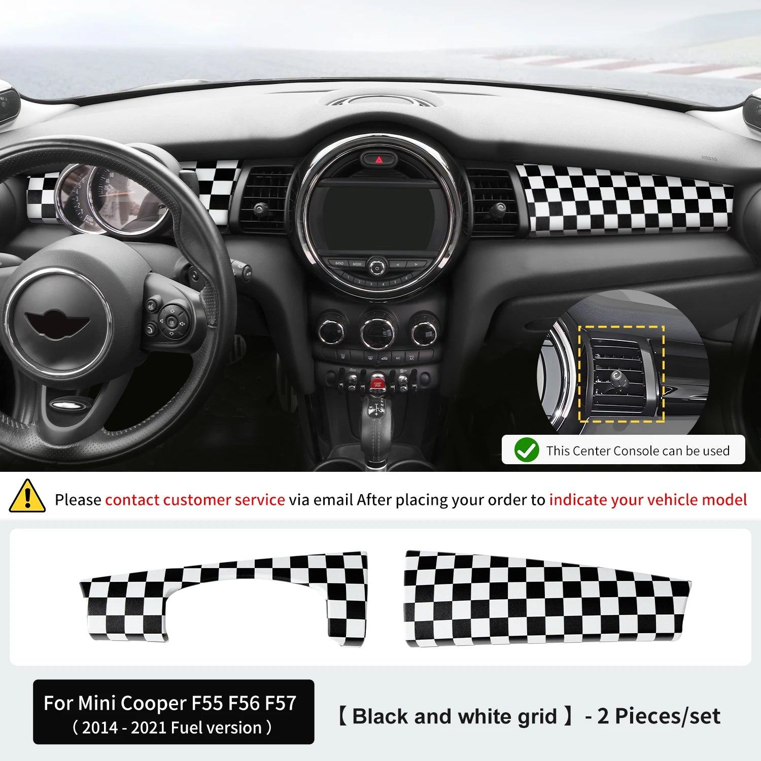 Coque Décorative Tableau de Bord Mini Cooper F55 F56 F57 - détail du montage 2 - Becquet Voiture