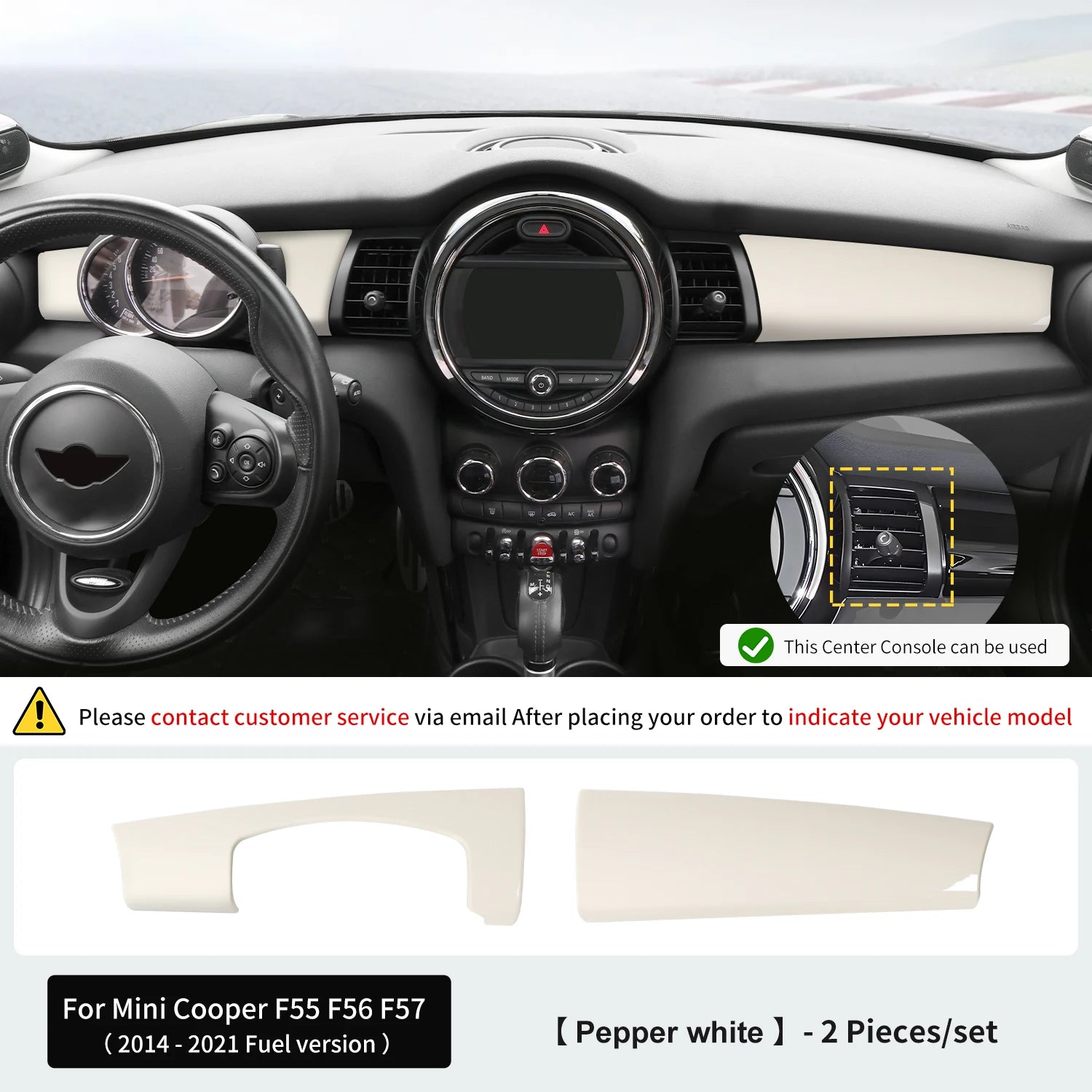 Coque Décorative Tableau de Bord Mini Cooper F55 F56 F57 - détail du montage - Becquet Voiture