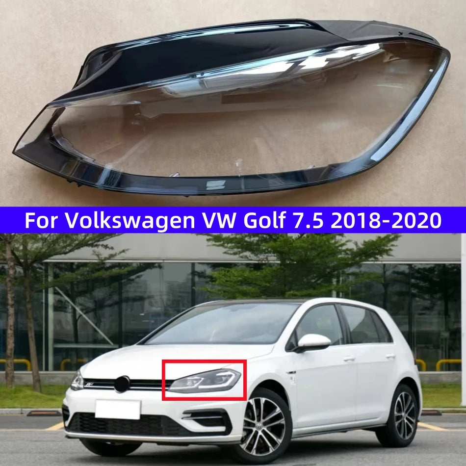 Coque Lentille Phare VW Golf 7.5 2018-2020 Transparente - vue de face - Becquet Voiture