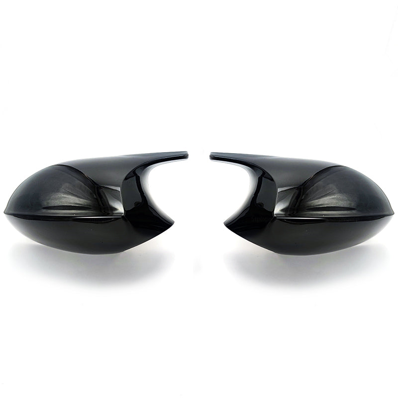Coque rétroviseur BMW Série 1 E87 (2004-2006) noir brillant - vue de face - Becquet Voiture
