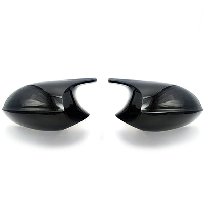 Coque rétroviseur BMW Série 1 E87 (2004-2006) noir brillant - vue de face - Becquet Voiture