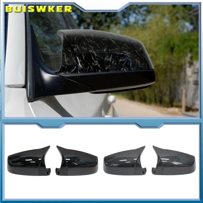 Coque Rétroviseur BMW Série 5 6 7 F10 F11 Aspect Carbone - vue de face - Becquet Voiture