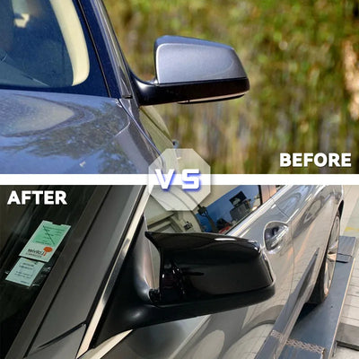 Coque Rétroviseur BMW Série 5 6 7 F10 F11 Aspect Carbone - vue de profil - Becquet Voiture
