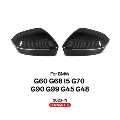 Coque Rétroviseur Carbone BMW G60 G70 i5 M5 Style - vue de dessus - Becquet Voiture
