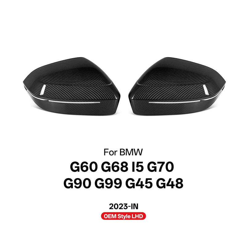 Coque Rétroviseur Carbone BMW G60 G70 i5 M5 Style - vue de dessus - Becquet Voiture