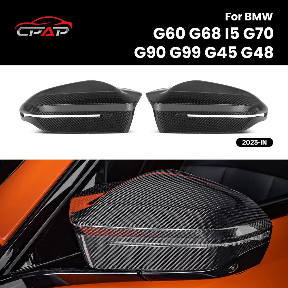 Coque Rétroviseur Carbone BMW G60 G70 i5 M5 Style - vue de face - Becquet Voiture
