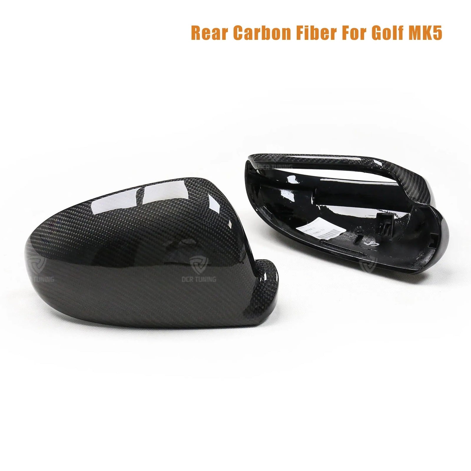 Coque rétroviseur Golf 5 véritable fibre de carbone Volkswagen - vue de face - Becquet Voiture