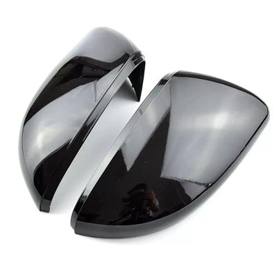 Coque Rétroviseur Golf 6 Noir Brillant Carbone Style Paire - vue de face - Becquet Voiture