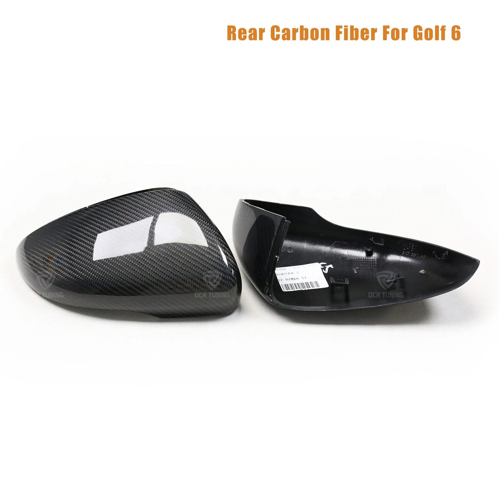 Coque rétroviseur Golf 6 véritable fibre de carbone Volkswagen - vue de face - Becquet Voiture