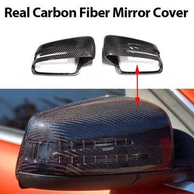 Coque rétroviseur Mercedes Benz véritable fibre de carbone - installé sur véhicule - Becquet Voiture