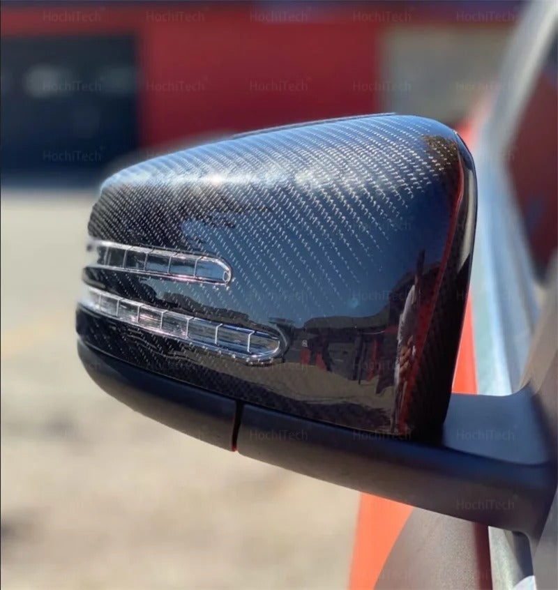 Coque rétroviseur Mercedes Benz véritable fibre de carbone - vue de trois-quarts - Becquet Voiture