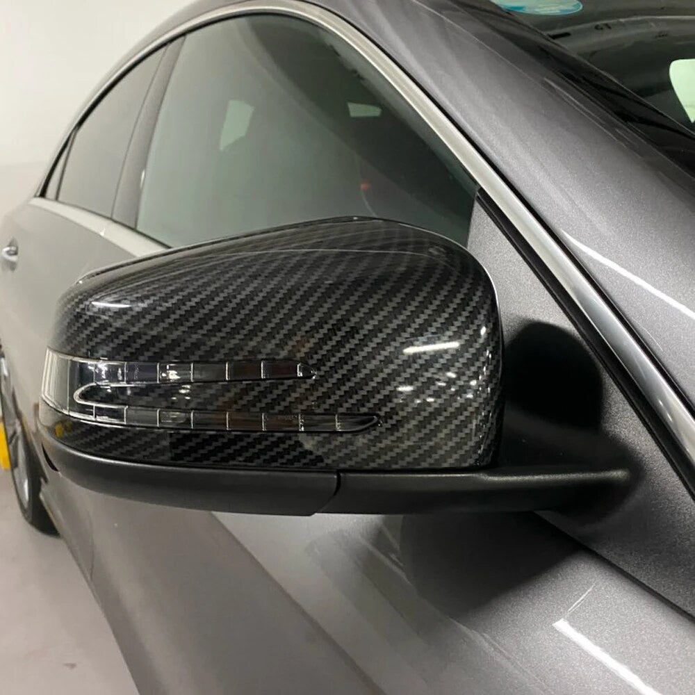 Coque rétroviseur Mercedes Classe A carbone - vue de face - Becquet Voiture