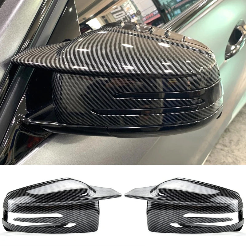 Coque rétroviseur Mercedes Classe A personnalisée carbone - vue de face - Becquet Voiture