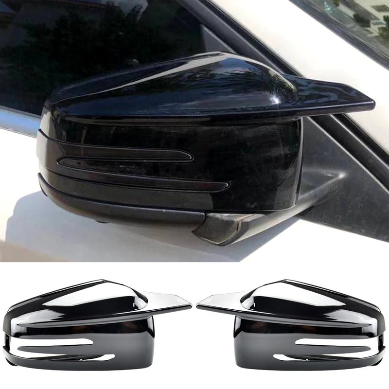 Coque rétroviseur Mercedes Classe A personnalisée noir brillant - vue de face - Becquet Voiture