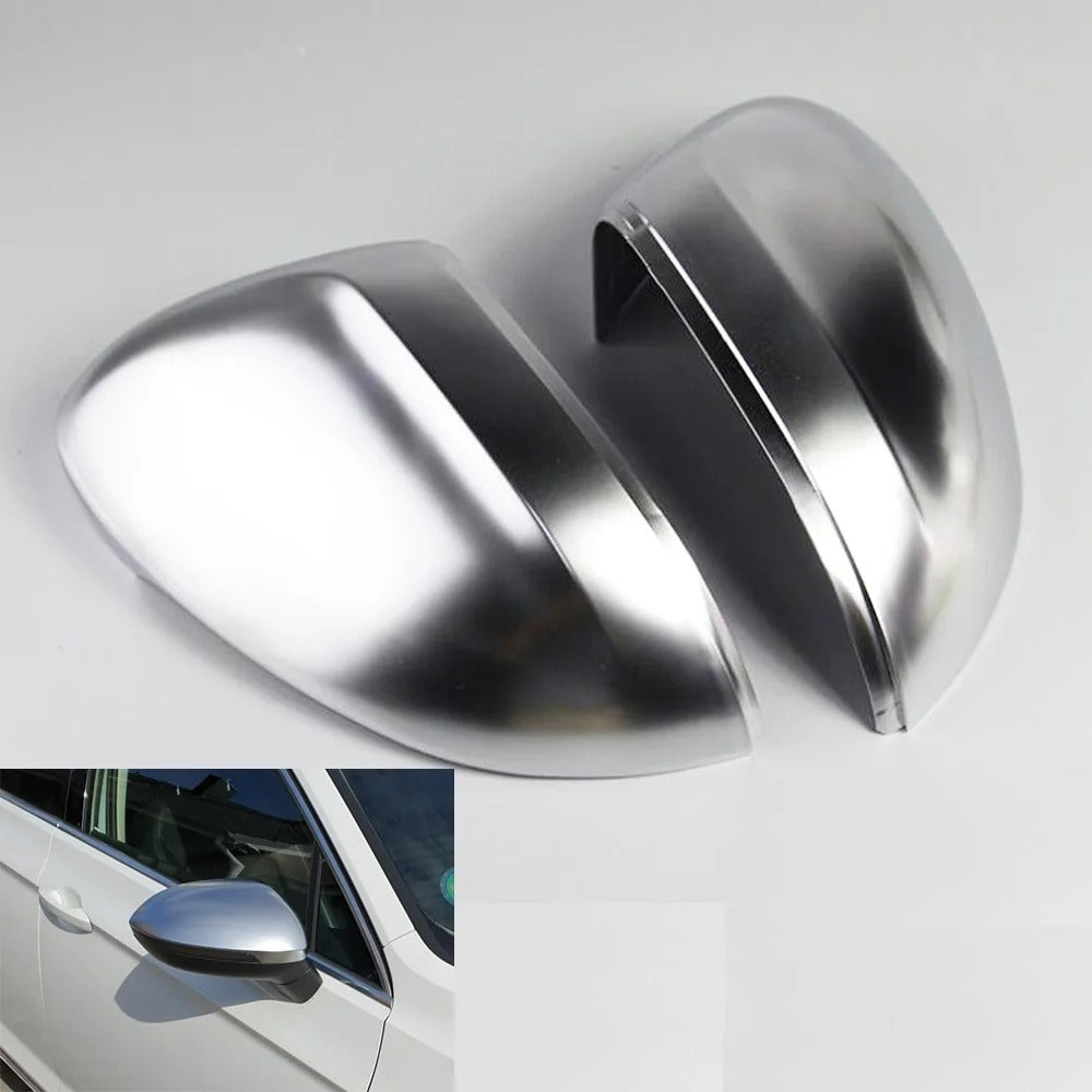 Coque rétroviseur Volkswagen Passat B8 chrome argenté - vue de face - Becquet Voiture